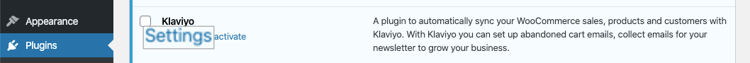 Klaviyo WooCommerce Plugin Settings